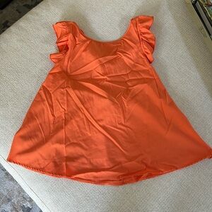Ruffle sleeved tank- orange L